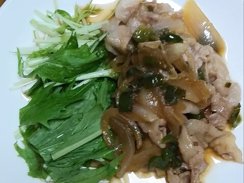 野菜たっぷり豚の甘辛炒め